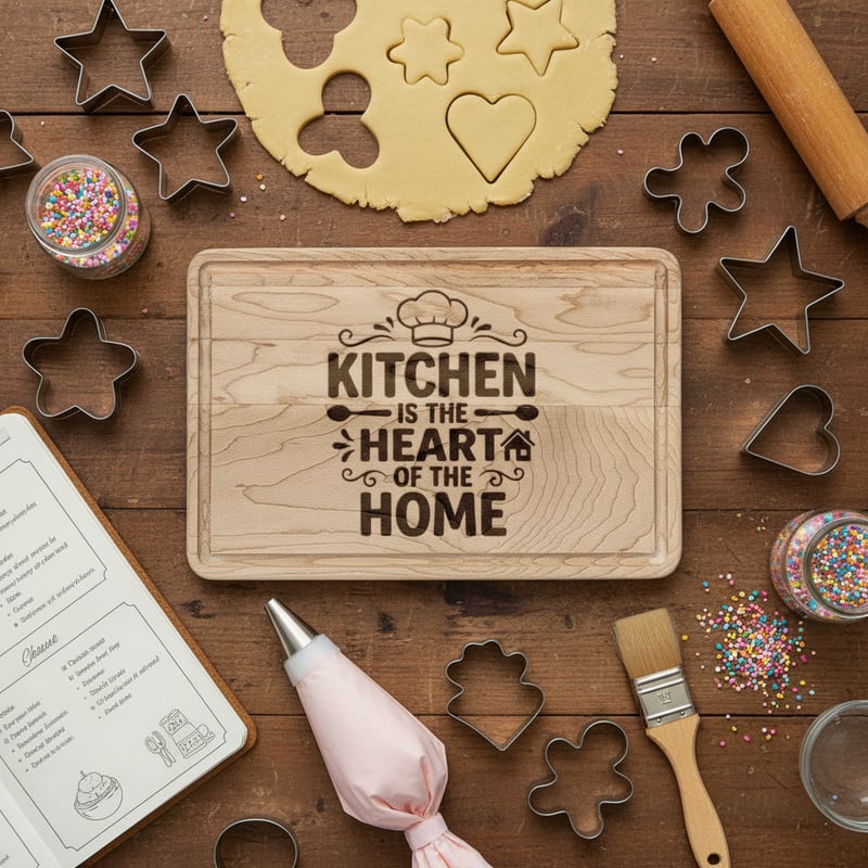 Top-Down Chef Prep with Wooden Board