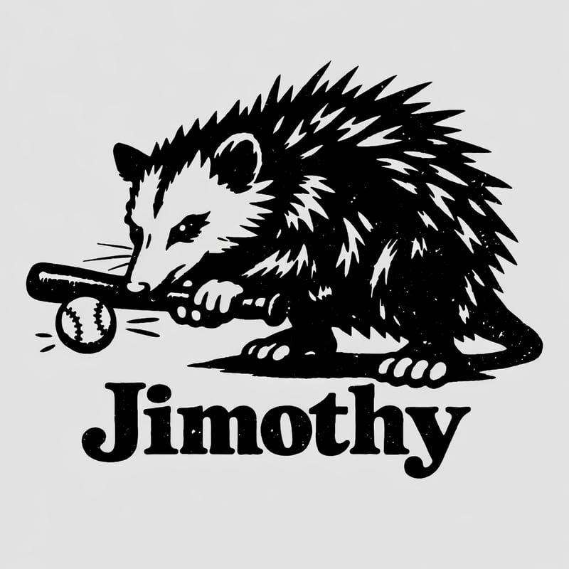 Jimothy Possum Baseball T-Shirt Design