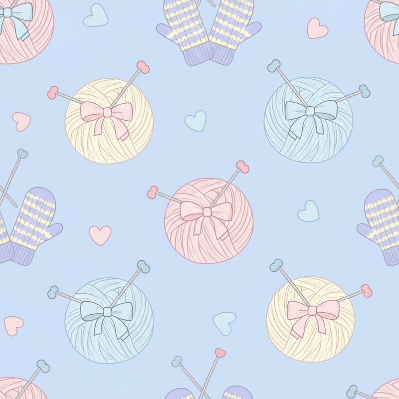 Seamless Fluffy Yarn Ball Pattern