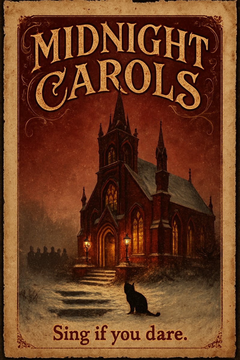 Gothic Christmas Poster with Midnight Carols
