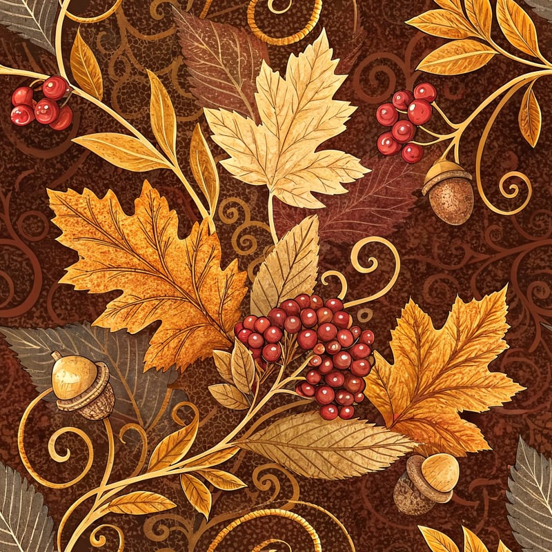 Seamless Autumn Foliage Pattern