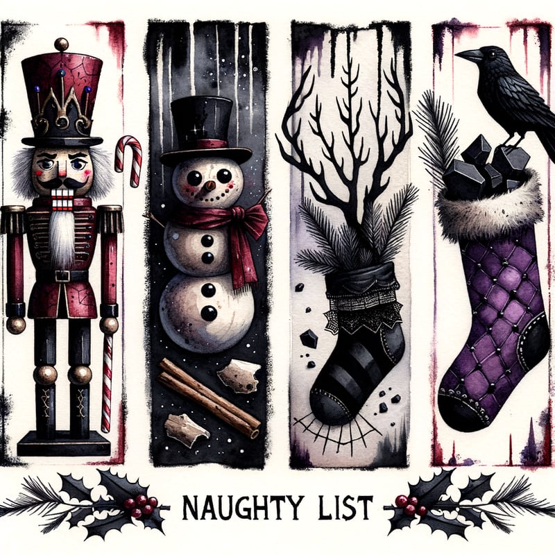 Gothic Watercolor Christmas Collage