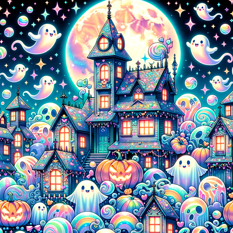 Kawaii Haunted Houses Pattern