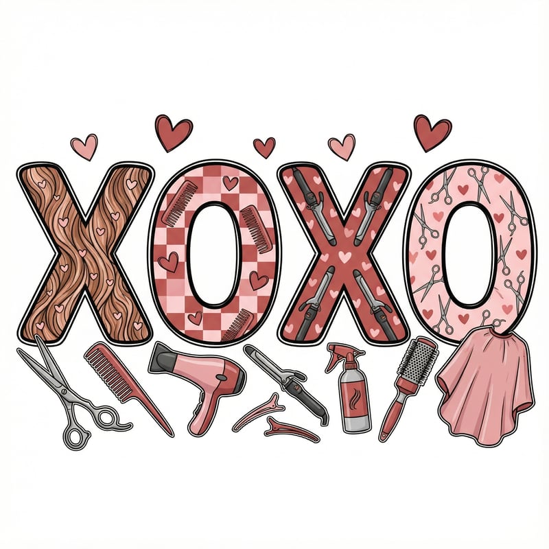 Hairdresser Design with Hearts