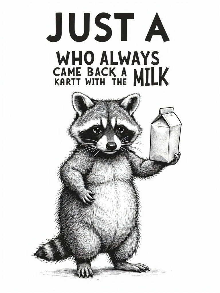 Dad Raccoon Milk T-Shirt Design