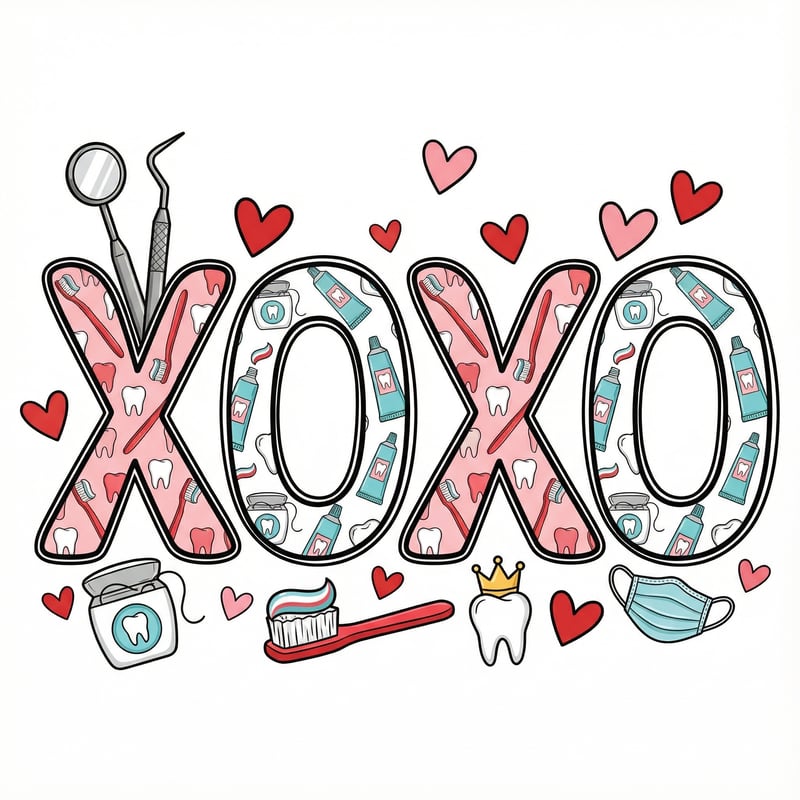 Dentist-Themed Design with Hearts