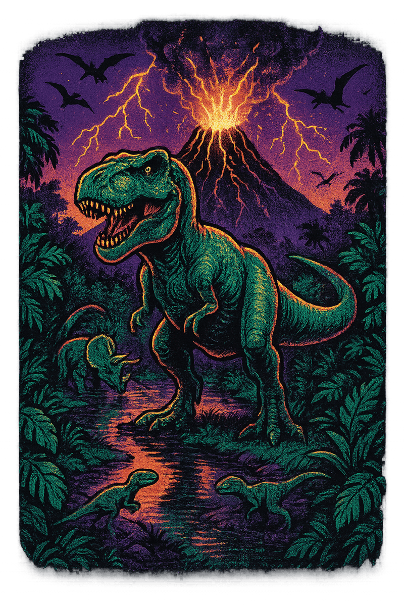 Vintage Retro Dinosaur T-Shirt Design
