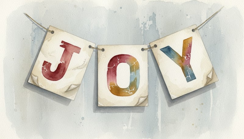 Faded JOY Banner Watercolor