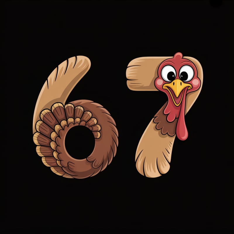 Cartoon Turkey Number 67 Illustration