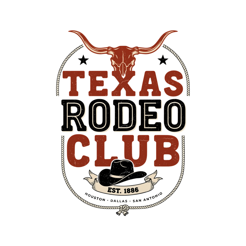 Vintage Texas Rodeo Club T-Shirt Design