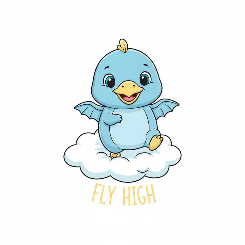 Cute Baby Pterodactyl Cartoon