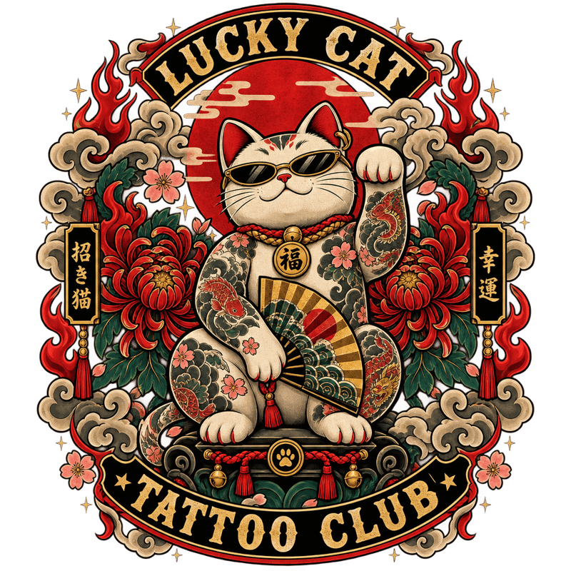 Maneki-Neko Tattoo Club Graphic