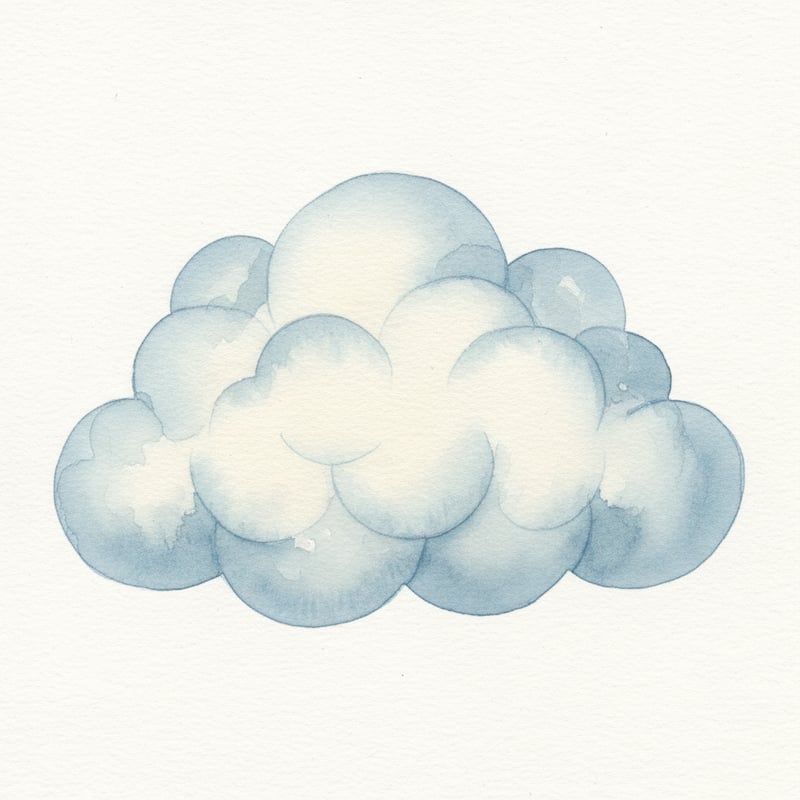 Soft Dimensional Cloud Watercolor