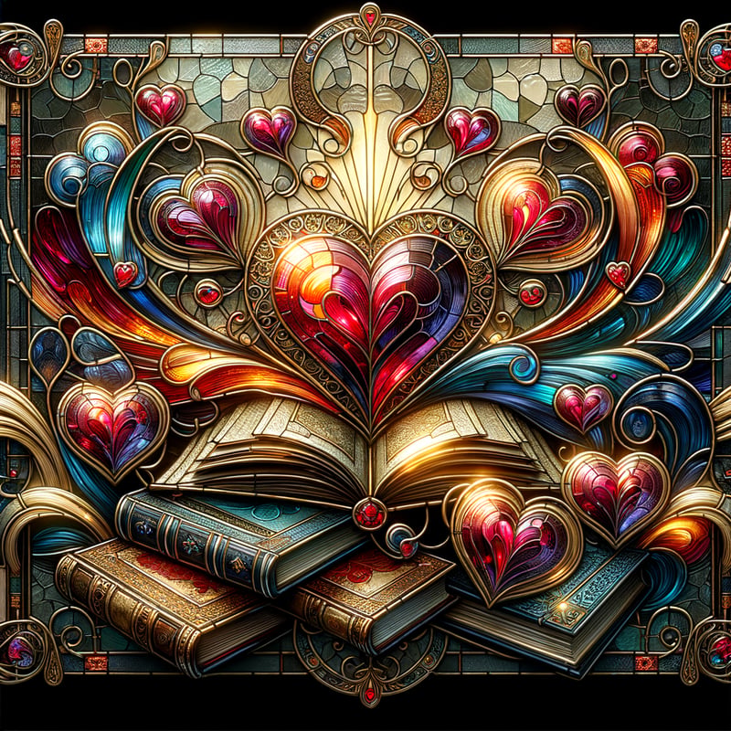 Vintage Valentine Stained Glass Design