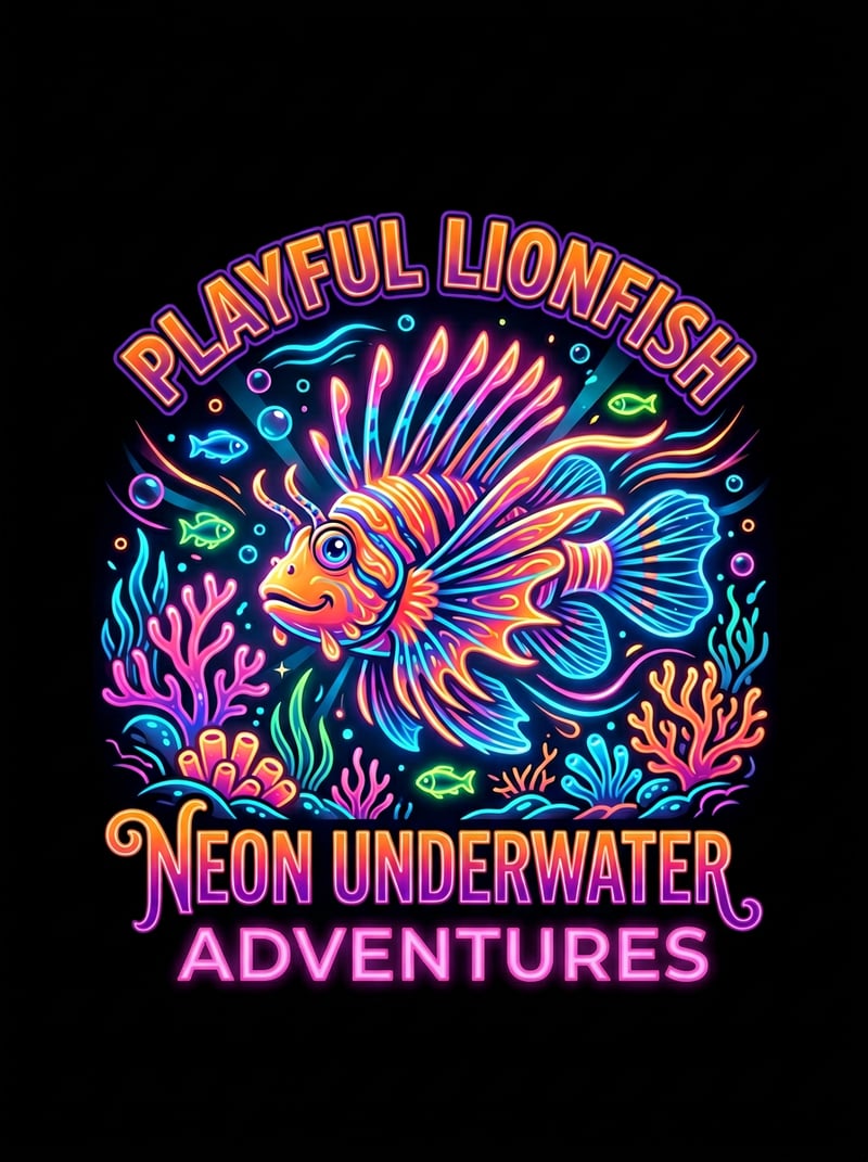 Neon Lionfish T-Shirt Design