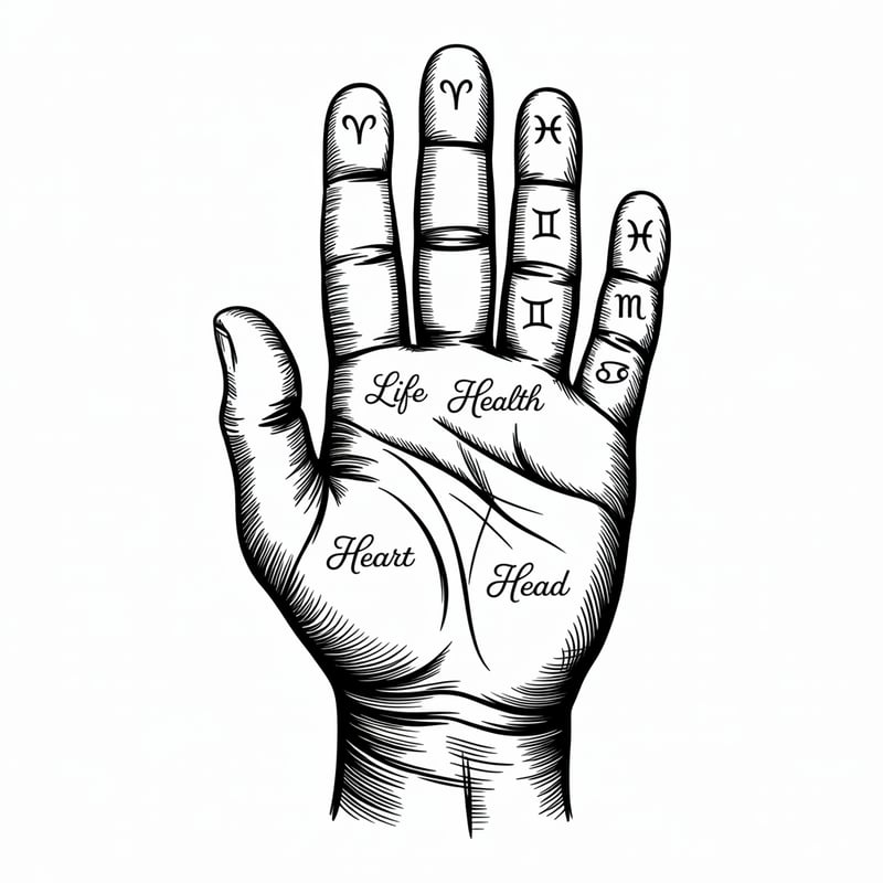 Victorian Palmistry Hand Engraving