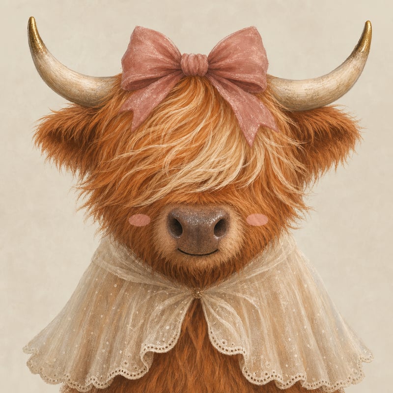 Highland Cow with Ghost Cape