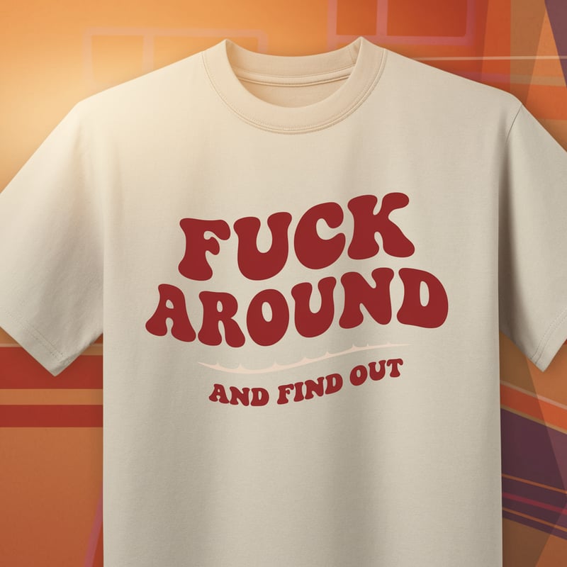 Retro T-Shirt Design: 'FUCK AROUND'