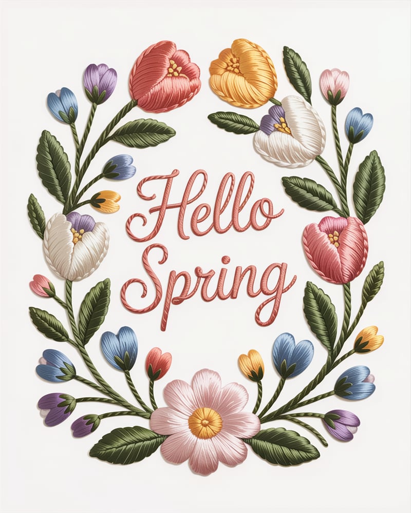 Embroidery Illusion Spring Design