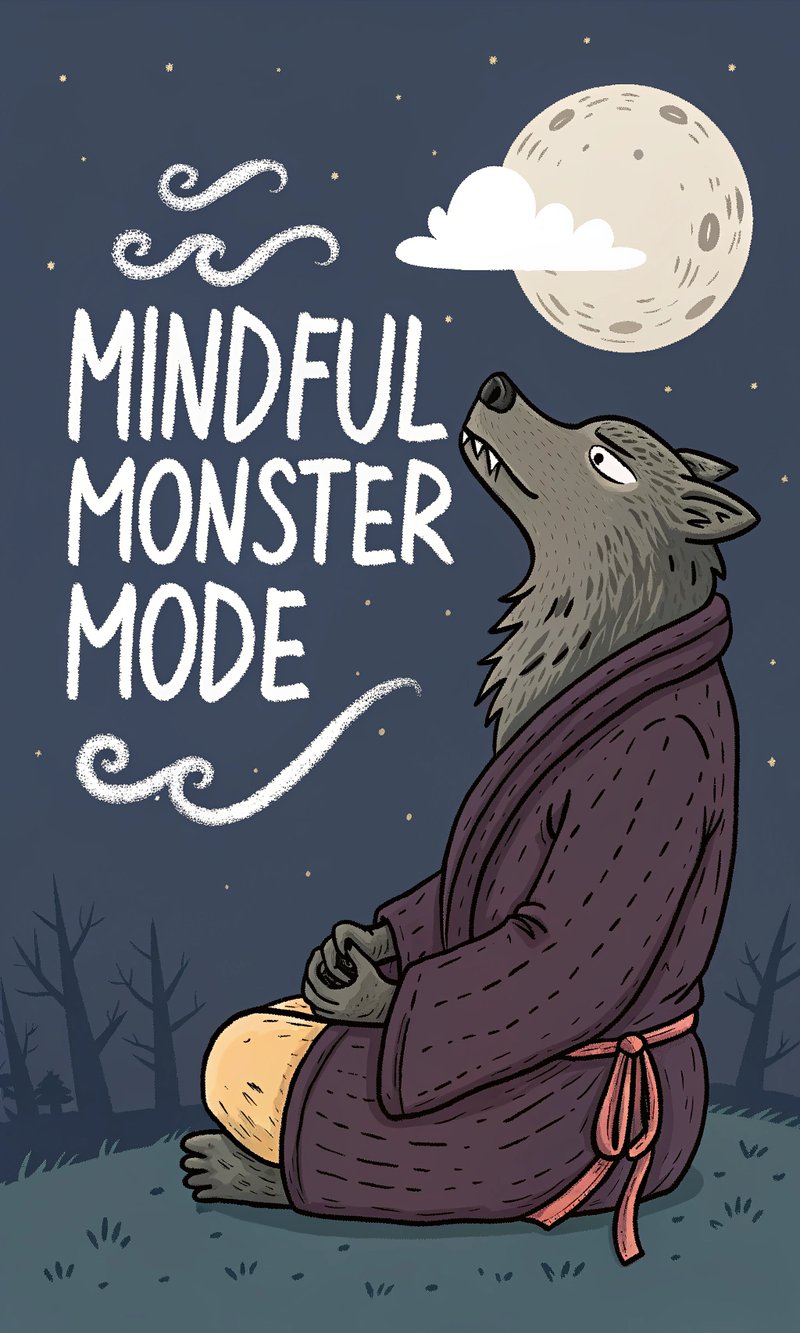 Meditating Werewolf Vector Graphic