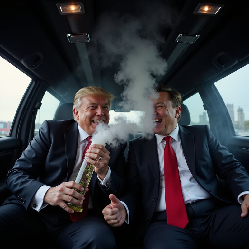 Trump and Musk Hotboxing Limo