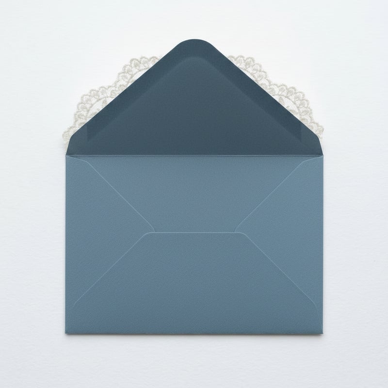 Dusty Blue Lace Envelope