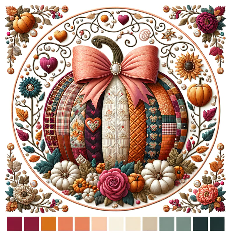 Embroidered Patchwork Pumpkin Design