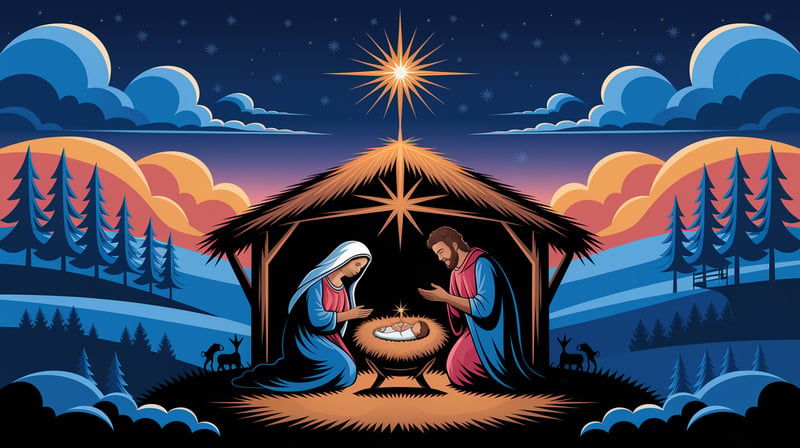 Nativity Scene Illustration