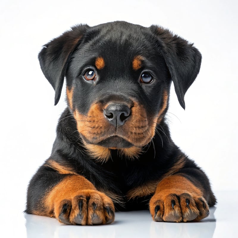Cute Rottweiler Face with Paws
