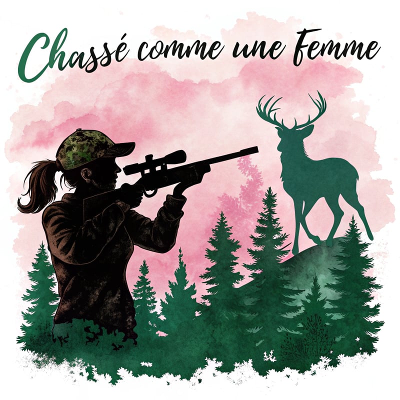 Feminine Hunting Silhouette Art