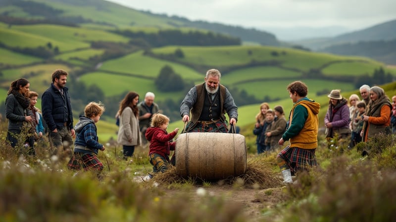 Scottish Family at Community Gathering