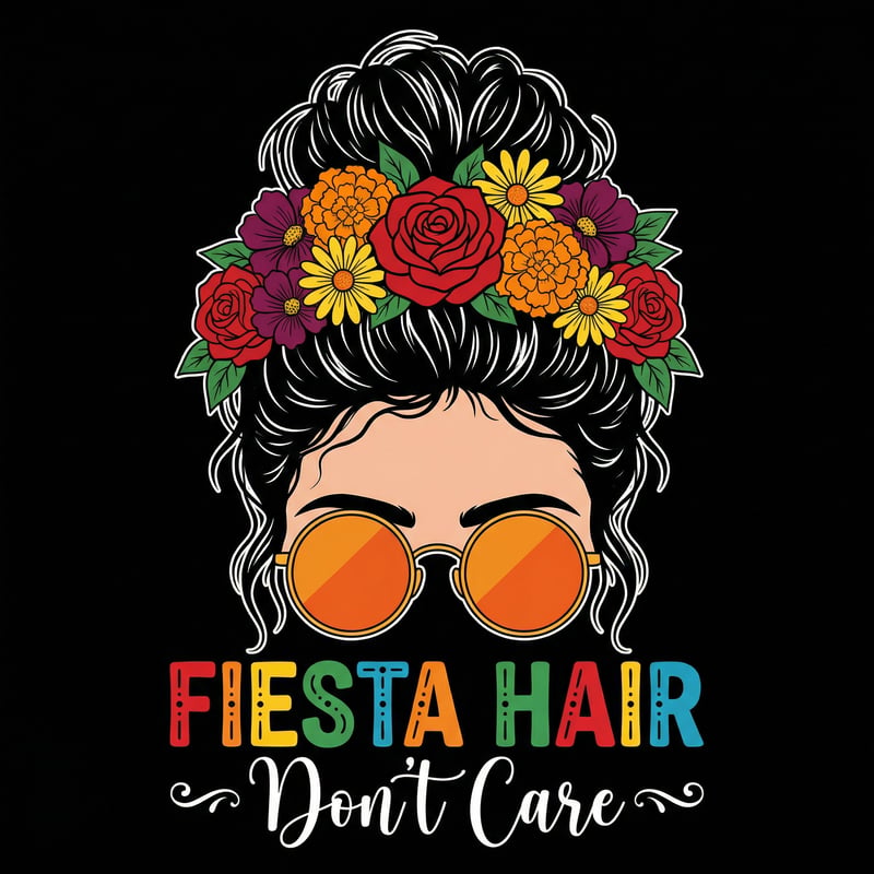 Fiesta Hair Floral Crown Illustration