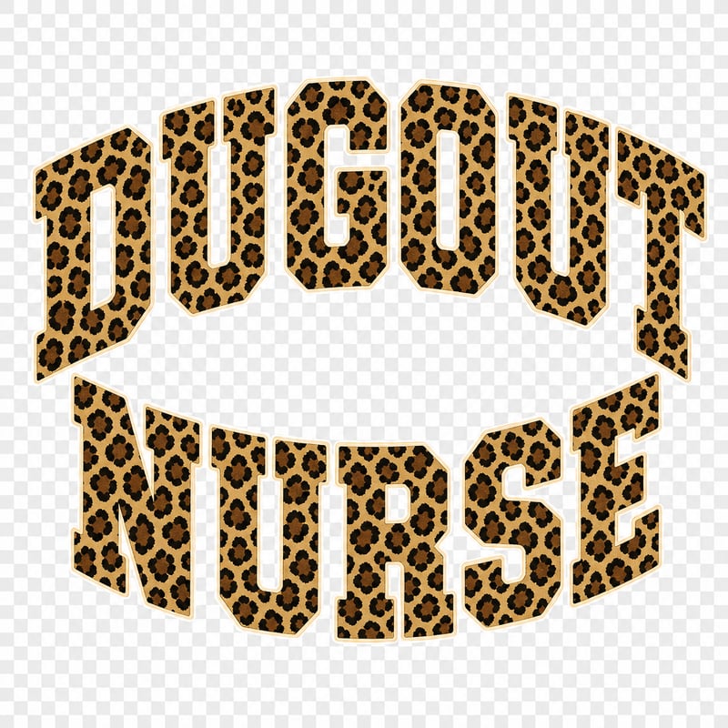 Leopard Print Arched DUGOUT NURSE Logo