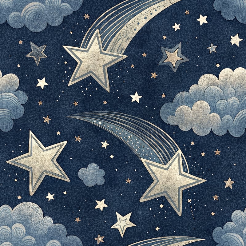 Luxury Celestial Night Sky Pattern