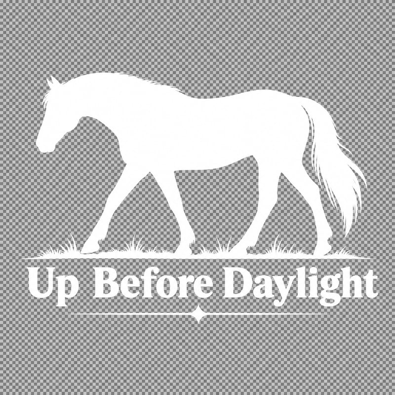 White Horse Silhouette with Typography
