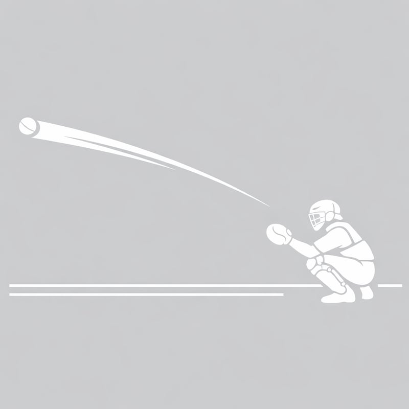 Minimalist Baseball Catcher Vector Art