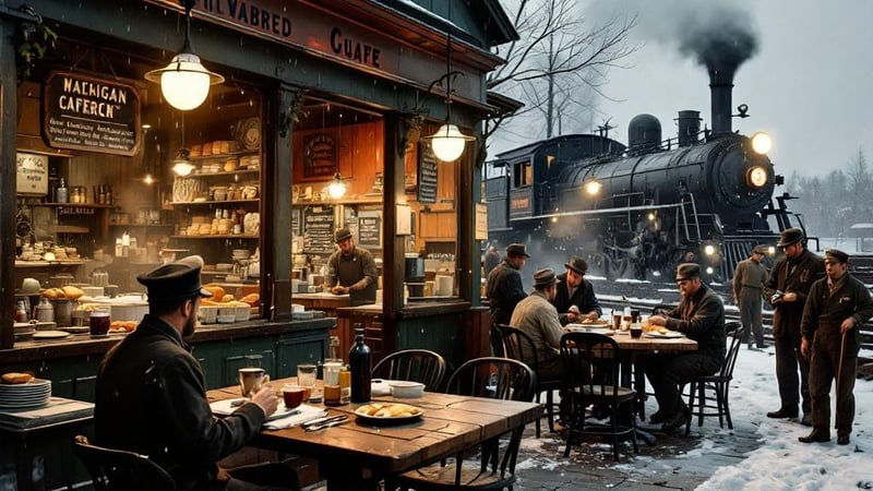 1930s American Diner Logging Railroad Stop