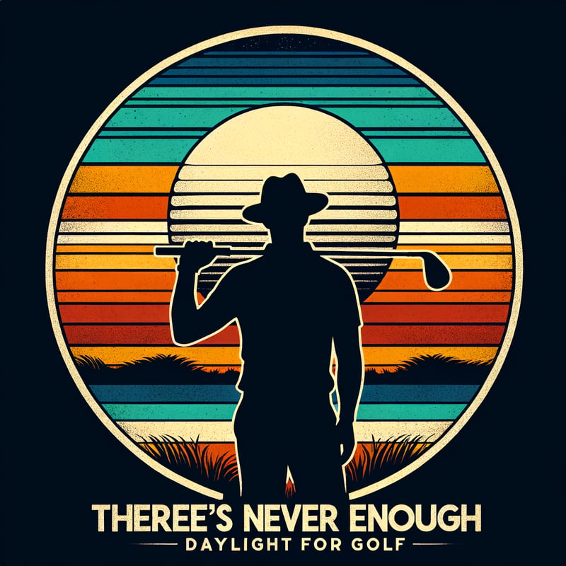 Vintage Golfer Silhouette at Sunset