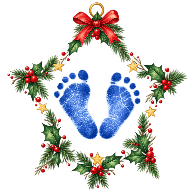 Blue Baby Feet Christmas Ornament