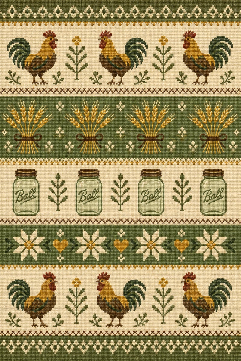 Woven Folk-Art Striped Design