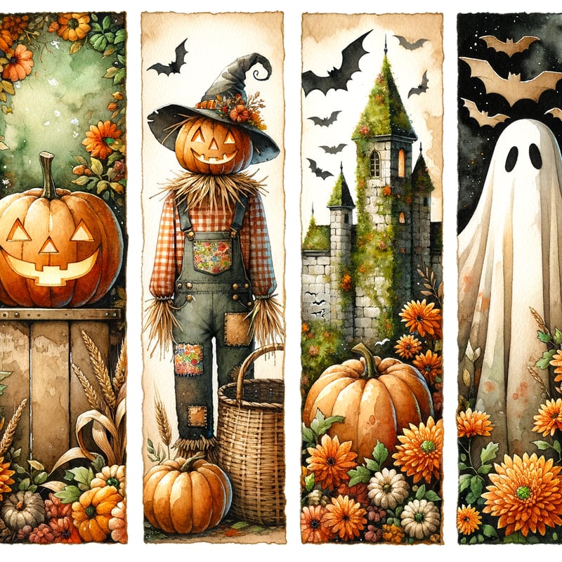 Cozy Cottagecore Spooky Season Collage