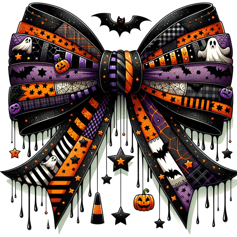 Stylized Halloween Bow Illustration