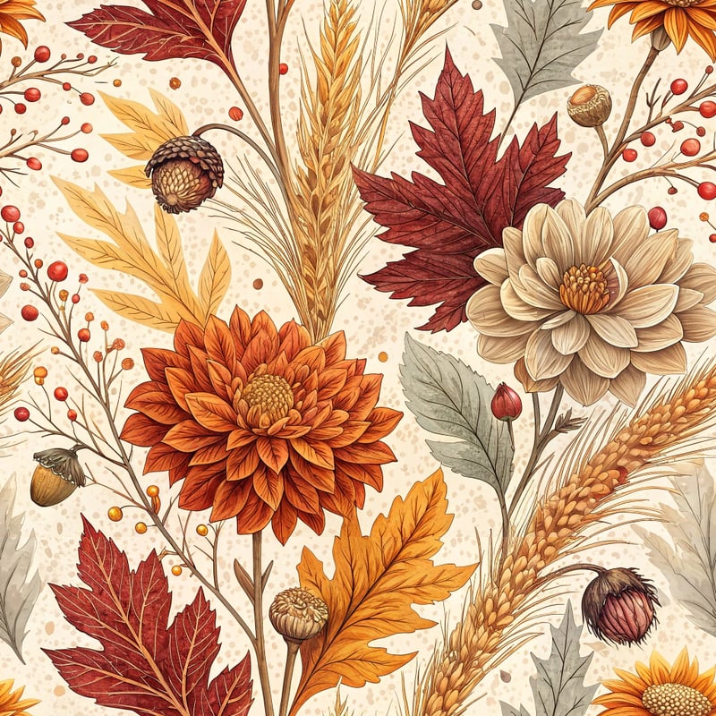 Fall-Inspired Botanical Pattern