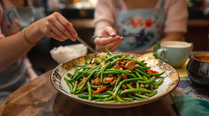 Dry-Fried Green Beans with Minced Pork