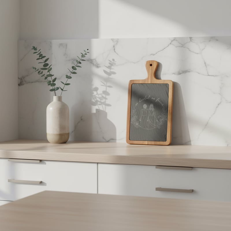 Round Slate and Acacia Board