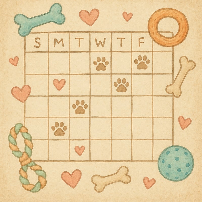 Hand-drawn Dog Calendar Page