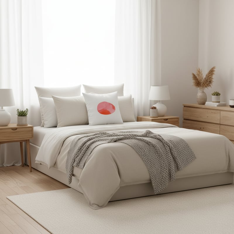 Scandinavian Japandi Bedroom Scene