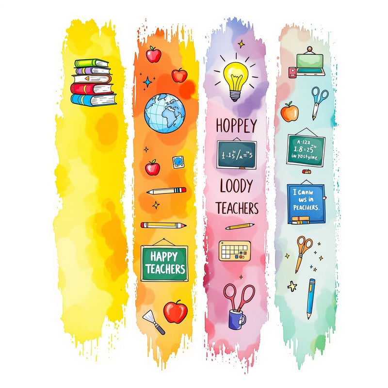 Colorful Teacher Theme T-Shirt Design
