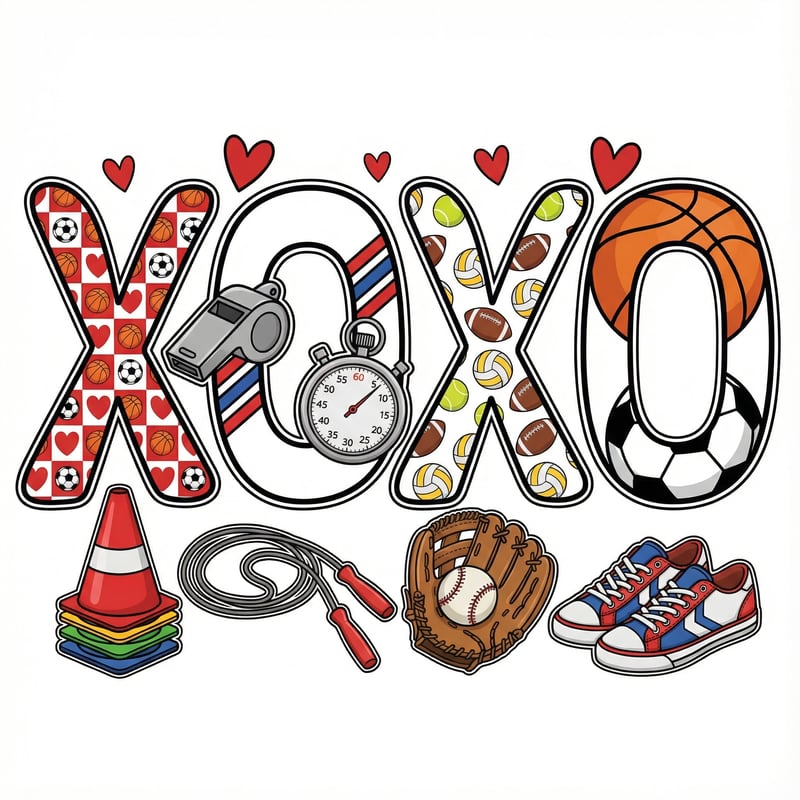 PE Teacher-Themed Heart Design