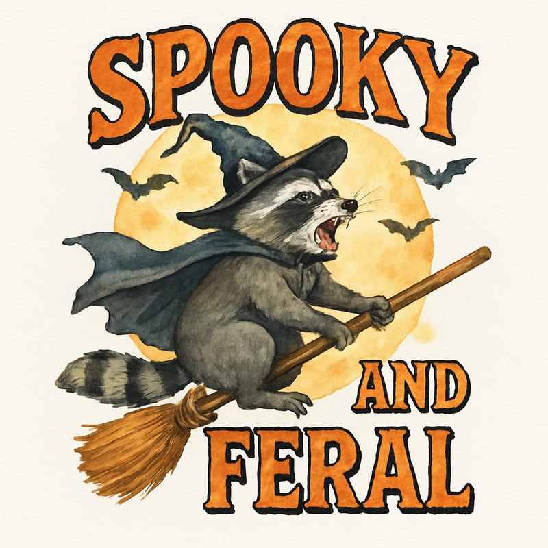 Spooky Feral Halloween Watercolor Tee